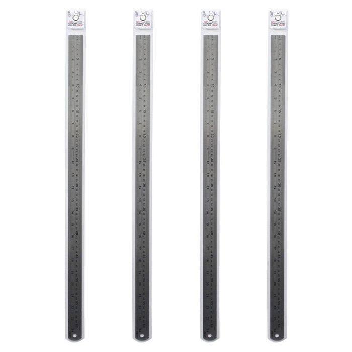 4x Kent Steel Ruler 600mm Imp/met Home/school Technical Drawing/graphic Design