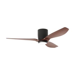 Fanforce Ares 52" Low Profile Smart DC Ceiling Fan LED Light Remote Black/Walnut