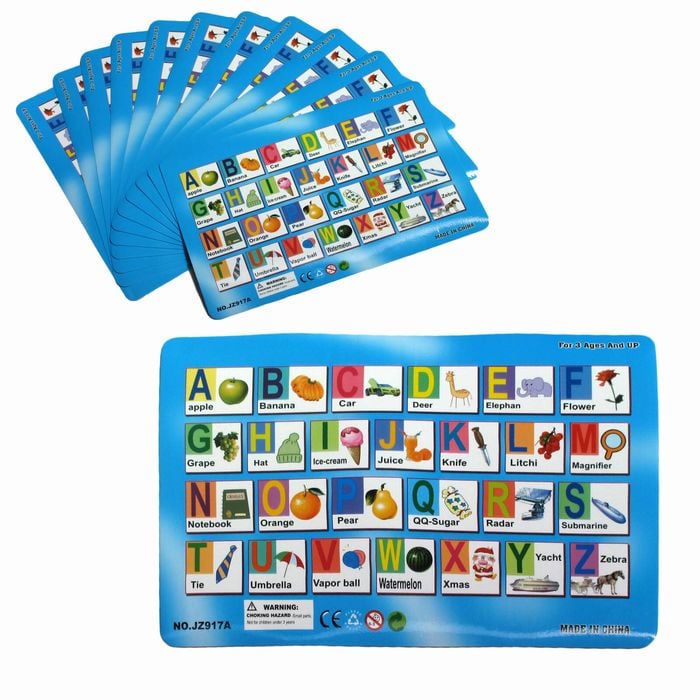 Set of 12 PVC Easy Care Placemats - Alphabet 43 x 28 cm