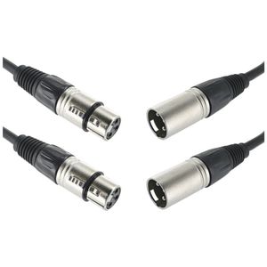 2 Pack 15m Balanced Microphone Cables XLR Male to Female Mic Lead