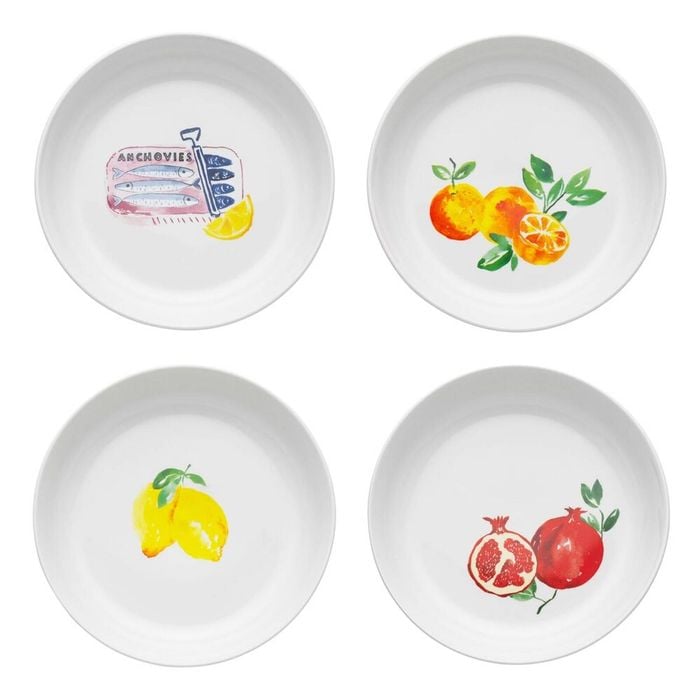 4pc Porto Porcelain Positano Round Dinner Bowls 21.5cm Assorted Designs