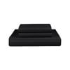 Dreamfields Queen Black 1000TC Microfibre 1cm Stripe Soft Quilt Doona Duvet Cover Set