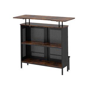 Costway Home Bar Unit Wine Bar Cabinet Freestanding Bar Table-Black