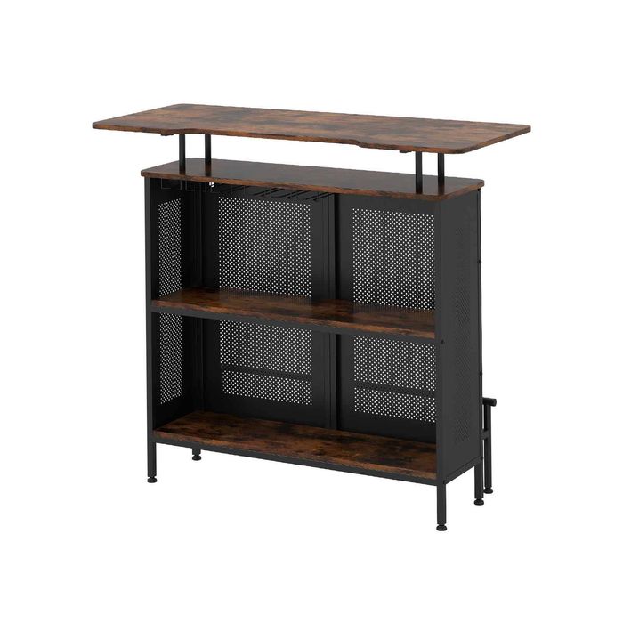Costway Home Bar Unit Wine Bar Cabinet Freestanding Bar Table-Black
