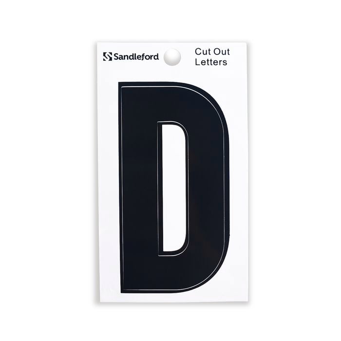 Sandleford 85mm Black Cut Out Self Adhesive House Letter D