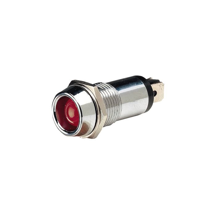 Narva 12/24V 15/25A 12 Volt Chrome Pilot Lamp With Red LED