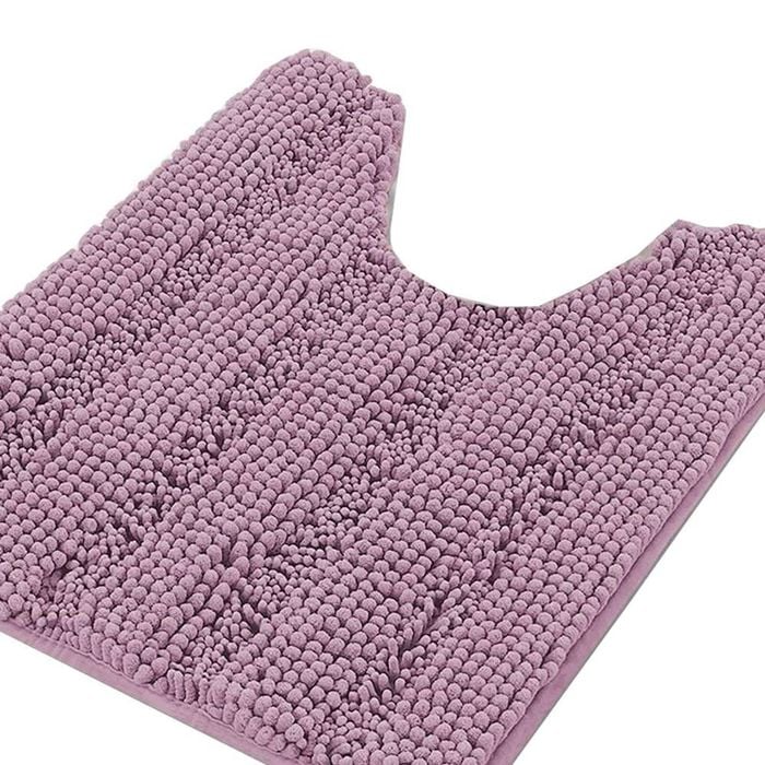Smarcute 1 Piece U-shaped 50cm x 50cm Non-slip Thick Soft Chenille Bath Mat Rug Mauve