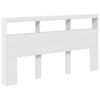 vidaXL Headboard Cabinet with LED White 180 cm