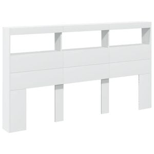 vidaXL Headboard Cabinet with LED White 180 cm