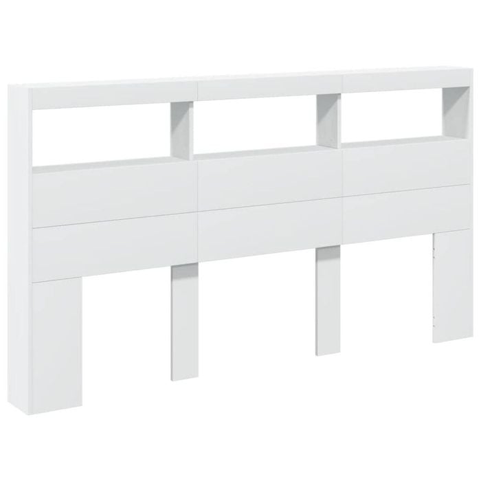 vidaXL Headboard Cabinet with LED White 180 cm