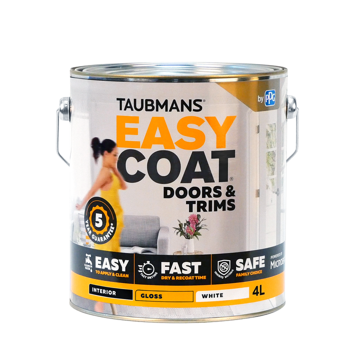 Taubmans 4L White Gloss Easycoat Doors & Trims Paint