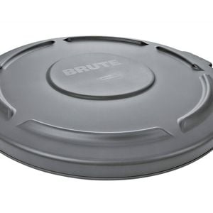 Rubbermaid Brute Round Trash Can Lid Self-draining Snap-on Grey 121l 565mm