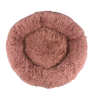 Yes4pets Small Round Calming Plush Cat Dog Bed Comfy Puppy Fluffy Bedding Pink