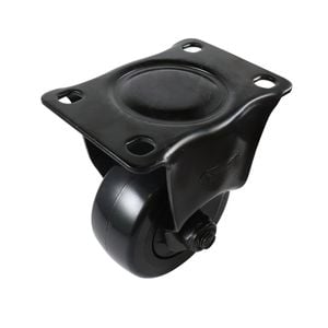 Easyroll 75mm Black PVC Fixed Castor