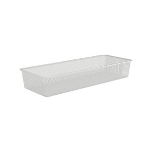 Flexi Storage Home Solutions 205 x 85 x 535mm White 1 Runner Half Width Mesh Basket