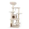Costway Cat Tree Scratcher Furniture Tower Condo House-Beige