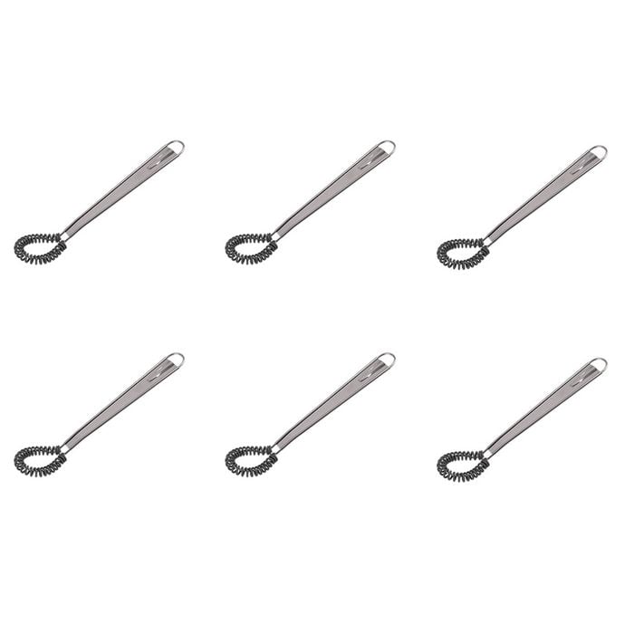 6PK Appetito Silicone Little Gem Sauce Whisk Charcoal Grey