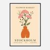 Galrie Scandinavian Botanical Art Print Stockholm Flower Market Decor, Black Frame, 50 x 70cm (20 x 28inch)