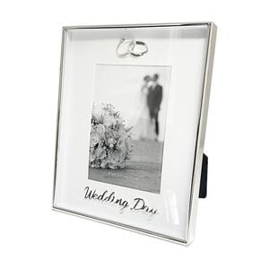Gibson Gifts Boxed Photo Frame Wedding Day 4x6 Silver Mdf Metal Glass