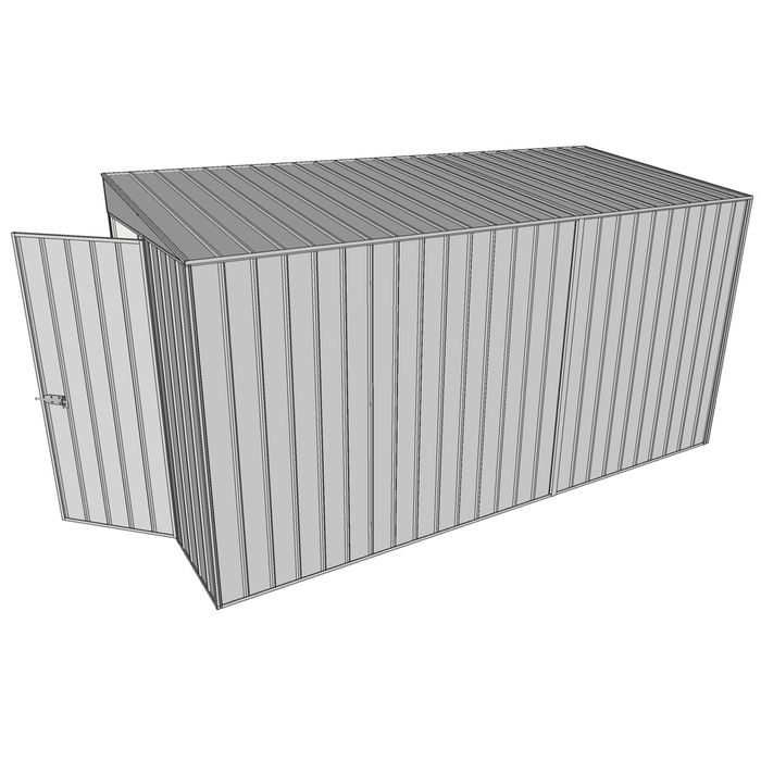 Build-a-Shed 1.5 x 3.7 x 2m Hinged Door Tunnel Shed - Zinc