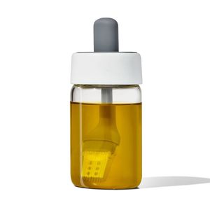 Oxo Durable Good Grips Glass Oil Bottle & Flexible Reisistant Silicone Brush Set