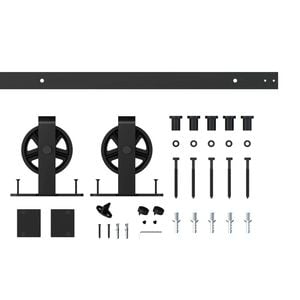 Rolltrak 2000 x 40 x 6mm Big Wheel Barn Door Track Top Mount Matte Black