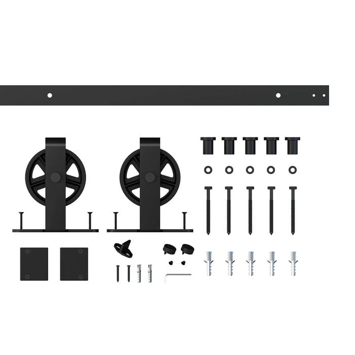 Rolltrak 2000 x 40 x 6mm Big Wheel Barn Door Track Top Mount Matte Black
