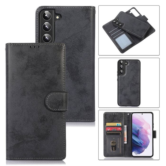 Flip Wallet Cover Leather Magnetic Card Slot Case - For Samsung Galaxy S8 (Black)