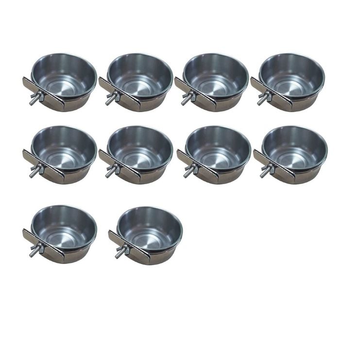 Yes4pets 10 X Small Pet Rabbit Bird Parrot Dog Cat Water Food Bowl Feeder Chicken Poultry Coop Cup