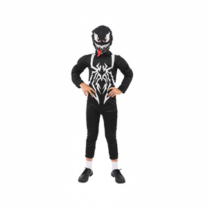 More Than Party Boys Venom Costume Black Jumpsuit With Mask XX Large 152x64cm