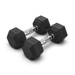 2 Pack of 7.5kg Dumbell - Total 15kg Hex Rubber Coat Iron Dumbells