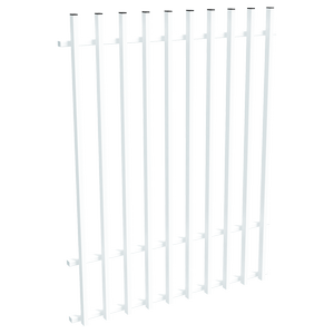 ProtectorAl 0350-1200W x 1500H Pearl White Aluminium Batten Pool Fence Panel with Mid Rail