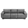 Ufurniture 225cm Cheniile 3 Seater Sofa W/ Wide Armrest & Cushion Soft Upholstered Lounge Couch Grey