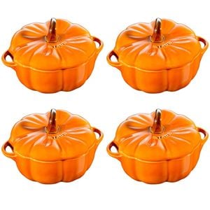 Staub Enamelled Pumpkin Cocotte 0.5l - Set Of 4