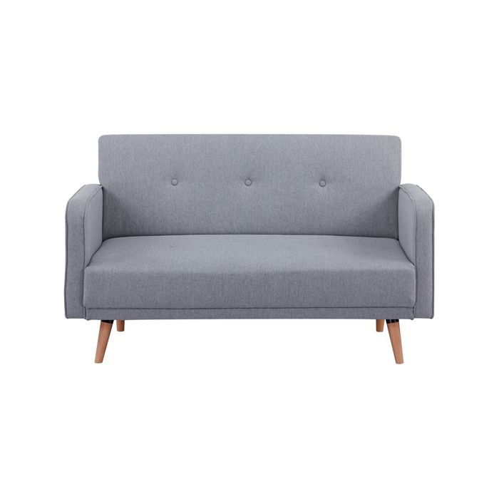 Picasso 2 Seater Fabric Sofa Lounge Couch Light Grey
