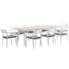 FurnitureOkay Bondi-Capri 9-Piece Sintered Stone Outdoor Dining Setting - White