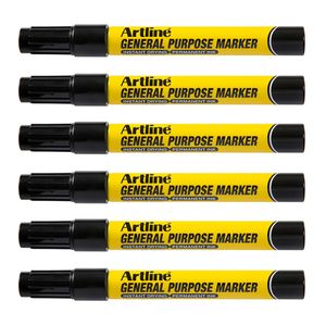 12pk Artline General Purpose Permanent Marker 1.5mm Bullet Nib Instant Dry Black