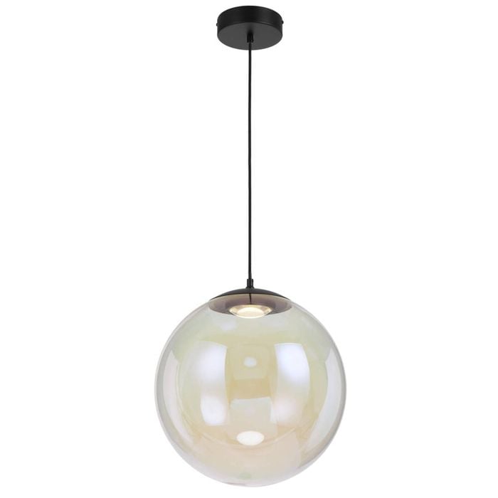 Telbix Aurora Modern Pendant Hanging Lamp Light Metal Glass Black Gloss Matte