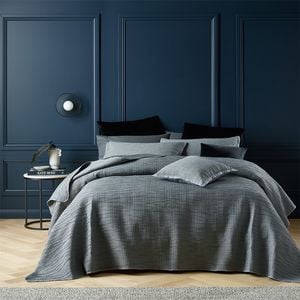 Orion Queen/king Bed Coverlet Grey With Pillowcase Home Bedding