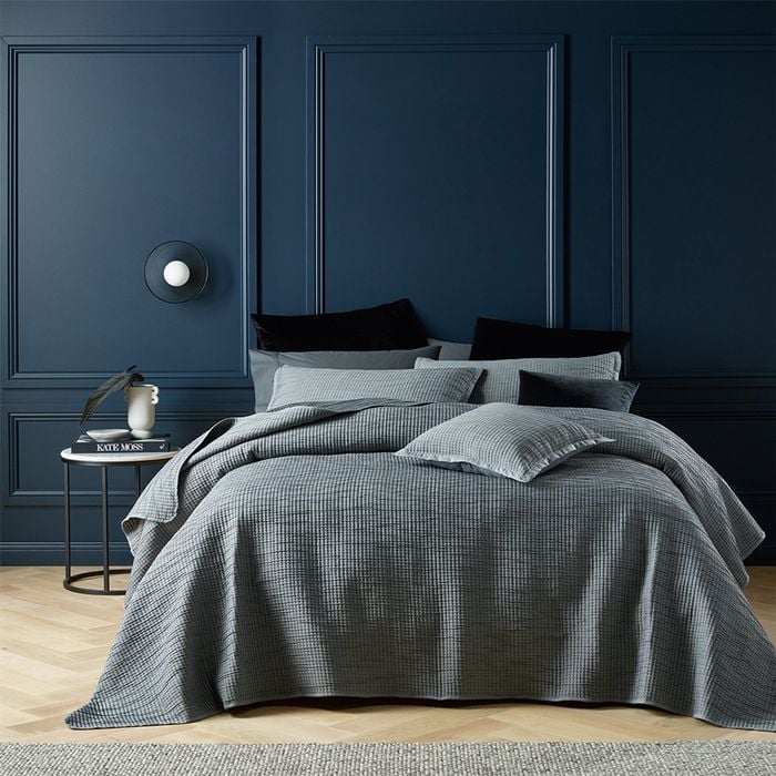 Orion Queen/king Bed Coverlet Grey With Pillowcase Home Bedding