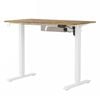 Advwin Electric Standing Desk Height Adjustable 100 x 55 cm White Frame + Walnut Desktop