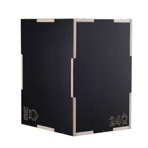 VEVOR 3 in 1 Plyometric Jump Box Black Wooden Plyo Anti-Slip for Home Gym Training