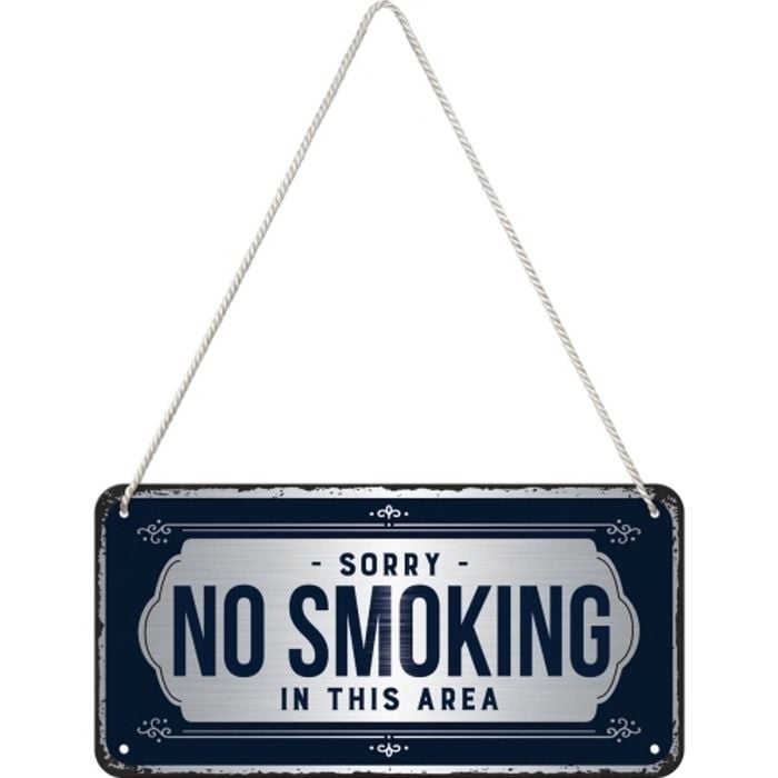 Nostalgic Art Metal 10x20cm Hanging Sign Sorry No Smoking