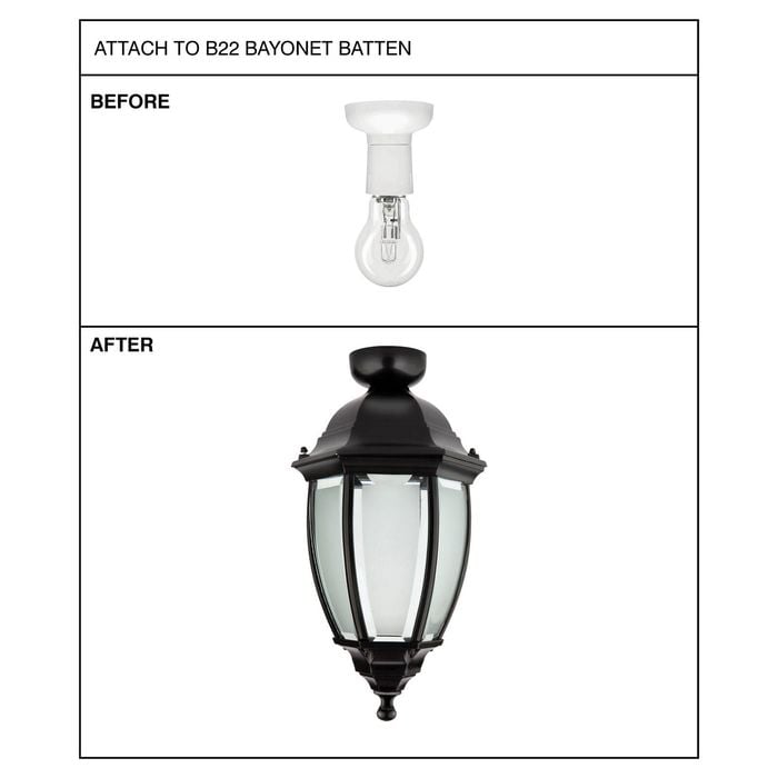 Brilliant Black Cambridge DIY Ceiling Mount Coach Light - Bunnings New ...