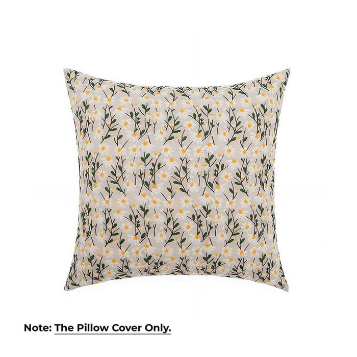 Anypillow Pillowcase Cream Daisy Embroidered Decorative Cushion Cover