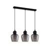 CLA Lighting CHAMPAN2 Interior Black Smoke Glass Ellipse Pendant Light- 3 lits Straight