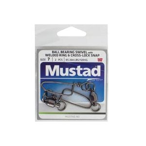 Mustad Ball Bearing Swivels With Welded Ring & CrossLock Snap 5