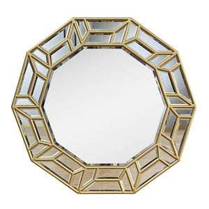 Best World 80cmx80cm Gold Besty Luxury Round Mirror
