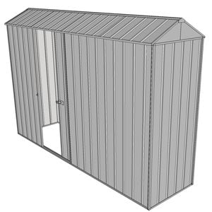 Build-a-Shed 0.8 x 3 x 2.3m Gable Single Sliding Side Door Shed - Zinc