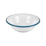 Urban Style Enamelware 16cm/500ml Basin/Bowl w/ Blue Rim - White